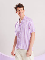 Load image into Gallery viewer, Lavender and White Striped Shirt
