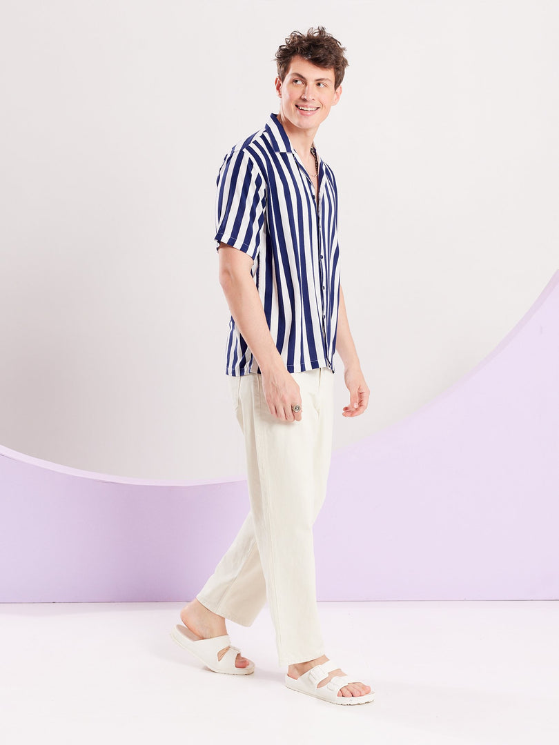 Blue and White Striped Shirt