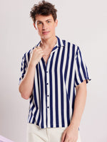 Load image into Gallery viewer, Blue and White Striped Shirt
