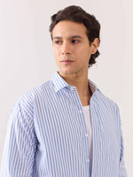 Load image into Gallery viewer, White Poplin Striped Shirt
