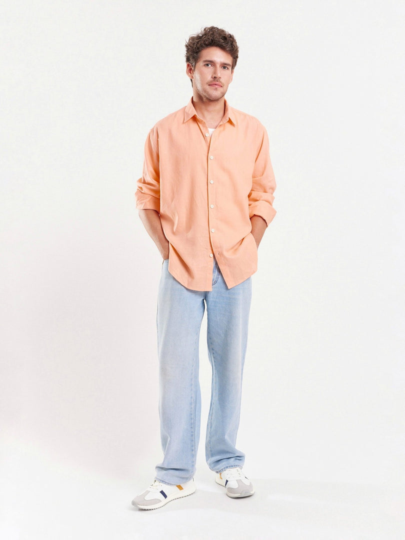 Peach Linen Shirt