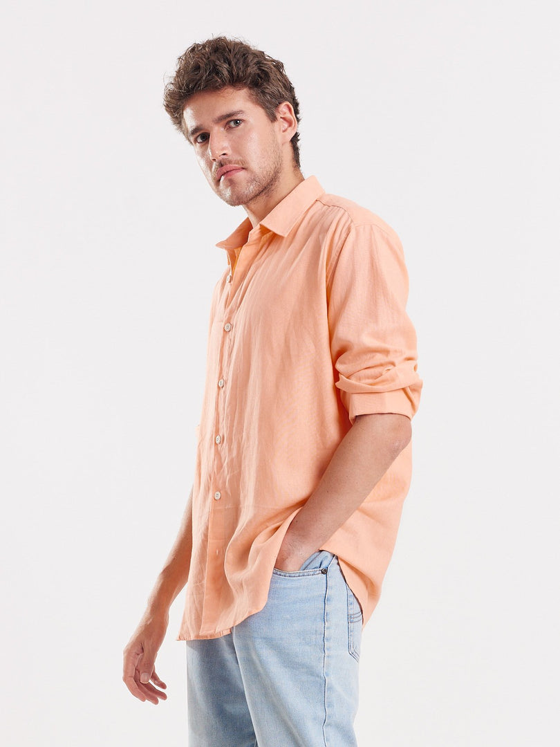 Peach Linen Shirt