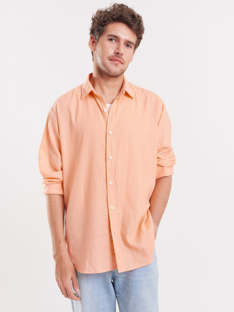 Peach Linen Shirt