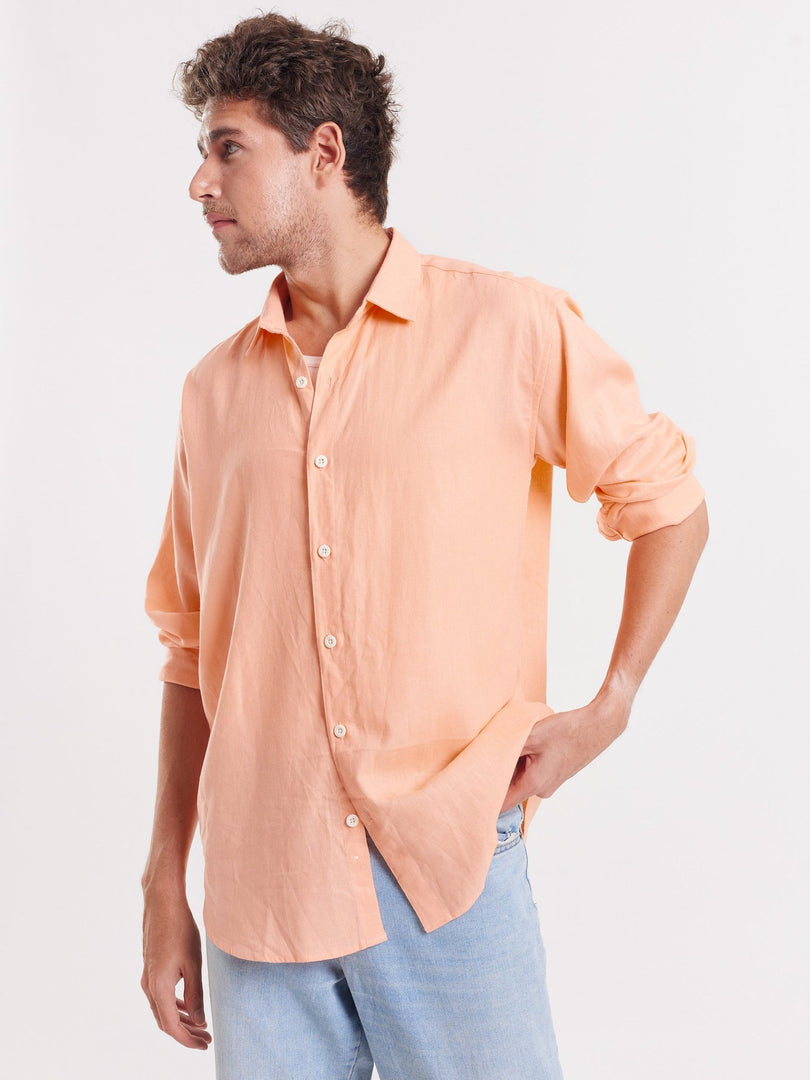 Peach Linen Shirt