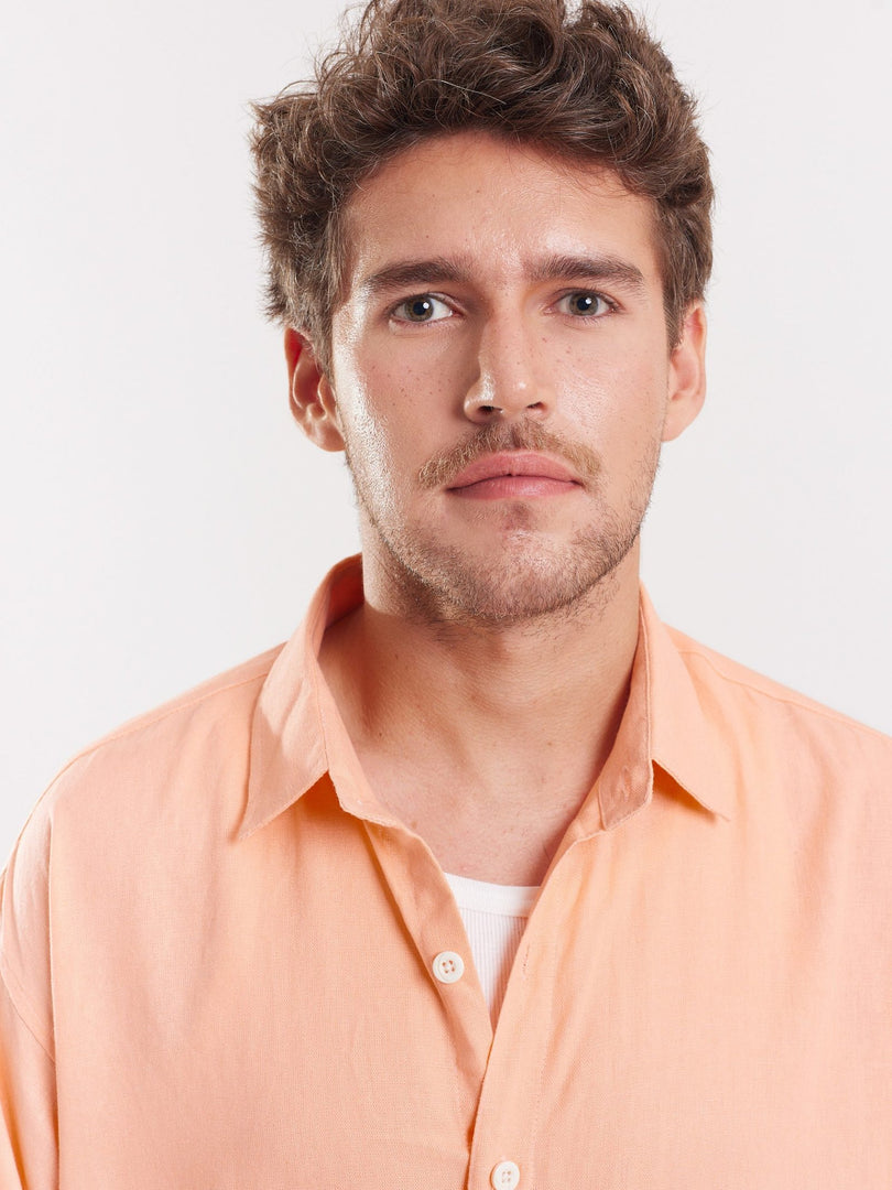 Peach Linen Shirt