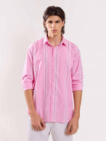 Load image into Gallery viewer, Pink Poplin Striped Shirt
