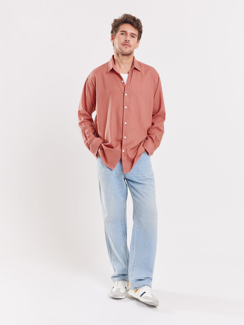 Dusty Rose Linen Shirt