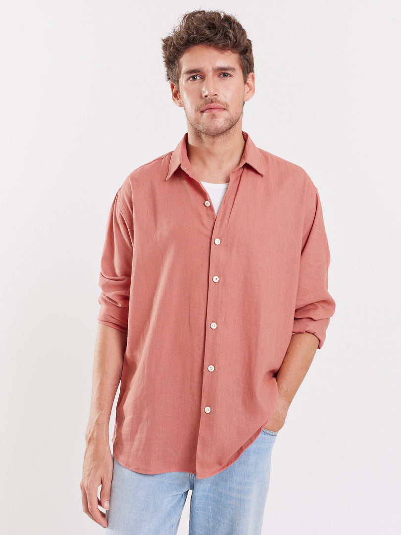 Dusty Rose Linen Shirt