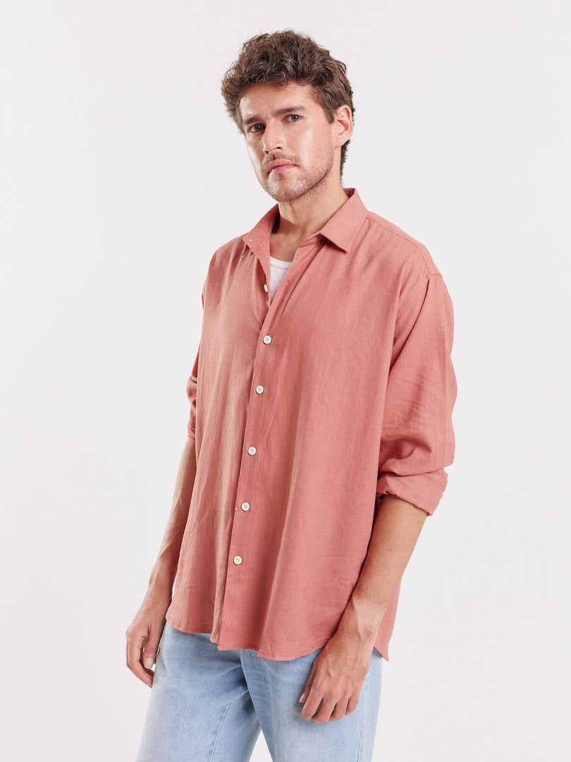 Dusty Rose Linen Shirt