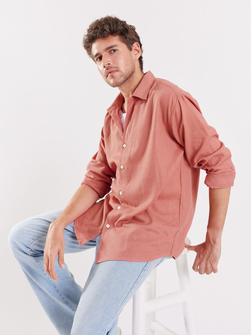 Dusty Rose Linen Shirt