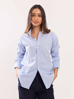 Load image into Gallery viewer, White Poplin Striped Shirt
