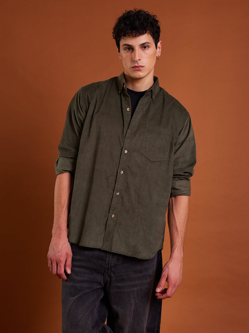 Olive Corduroy Shirt