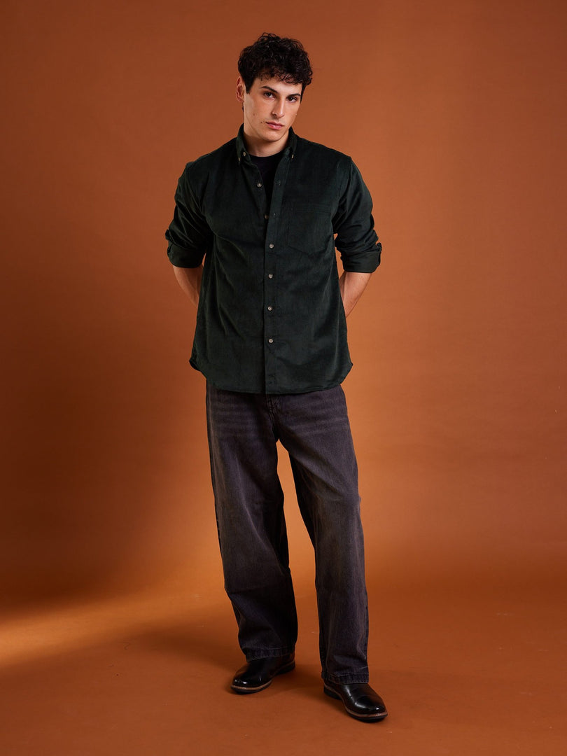 Dark Green Corduroy Shirt