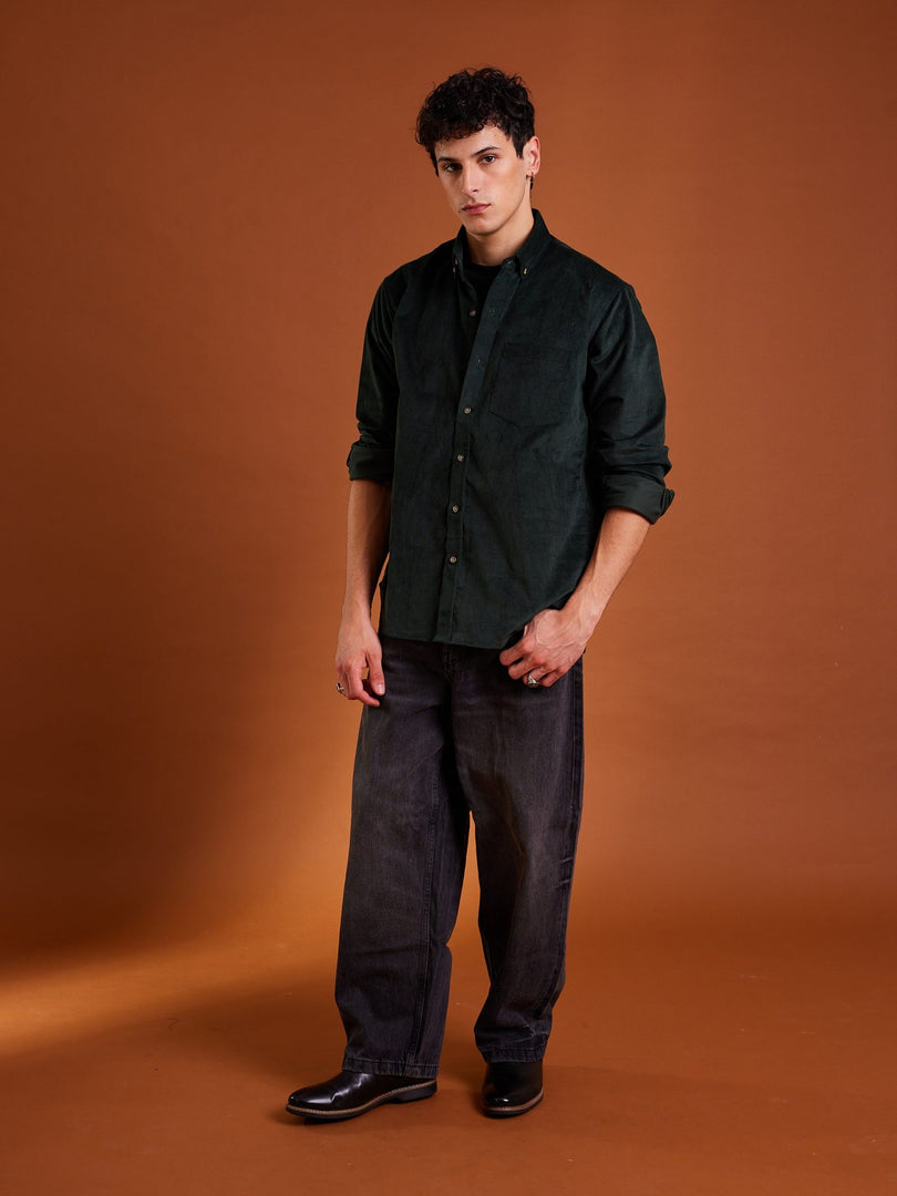 Dark Green Corduroy Shirt