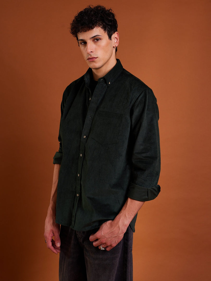 Dark Green Corduroy Shirt