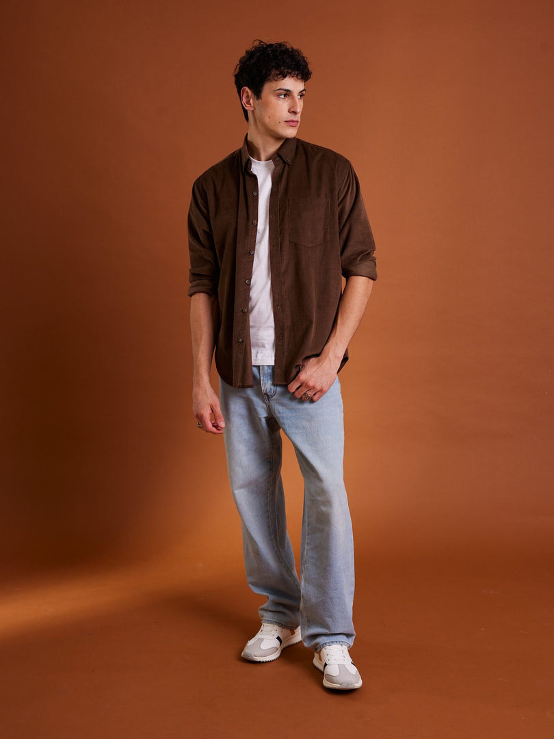 Chocolate Brown Corduroy Shirt