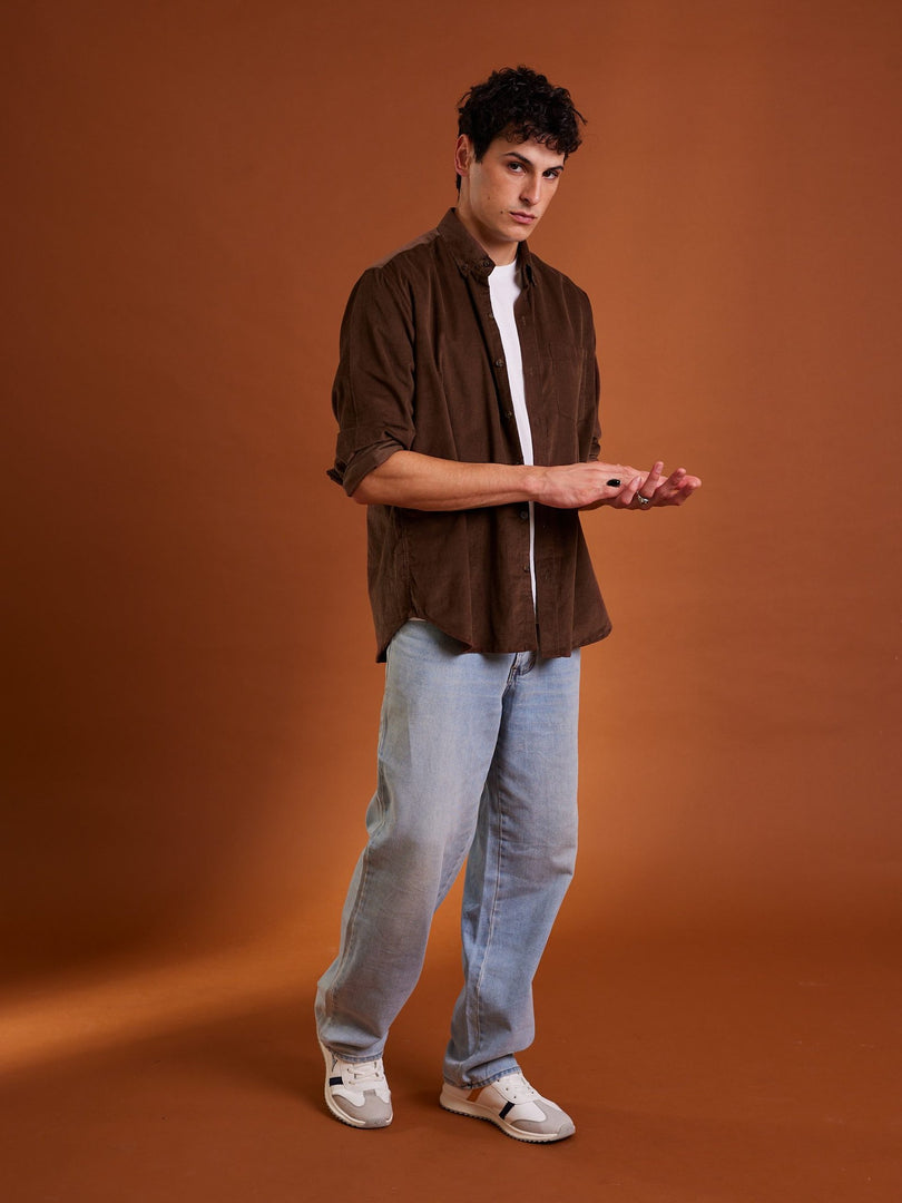 Chocolate Brown Corduroy Shirt