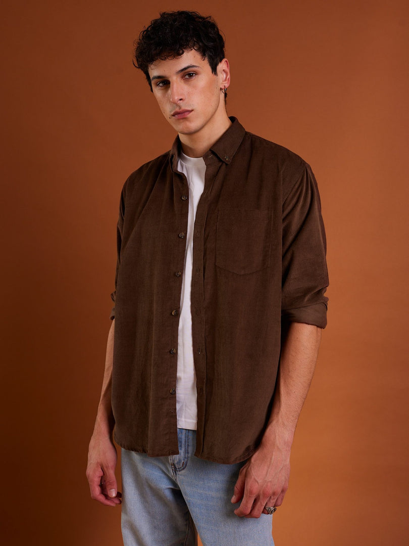 Chocolate Brown Corduroy Shirt