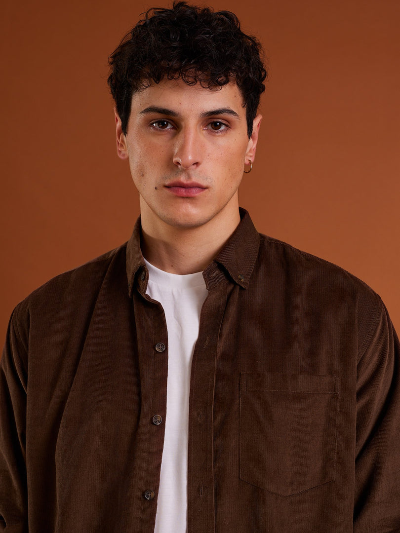 Chocolate Brown Corduroy Shirt