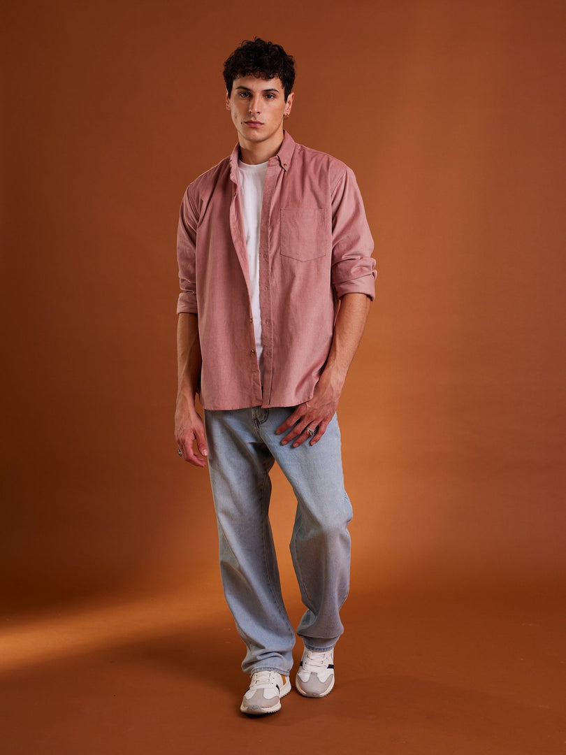 Dusty Rose Pink Corduroy Shirt