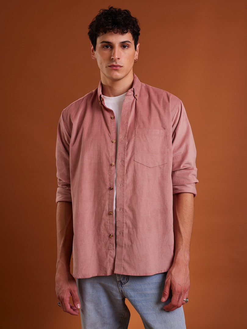 Dusty Rose Pink Corduroy Shirt