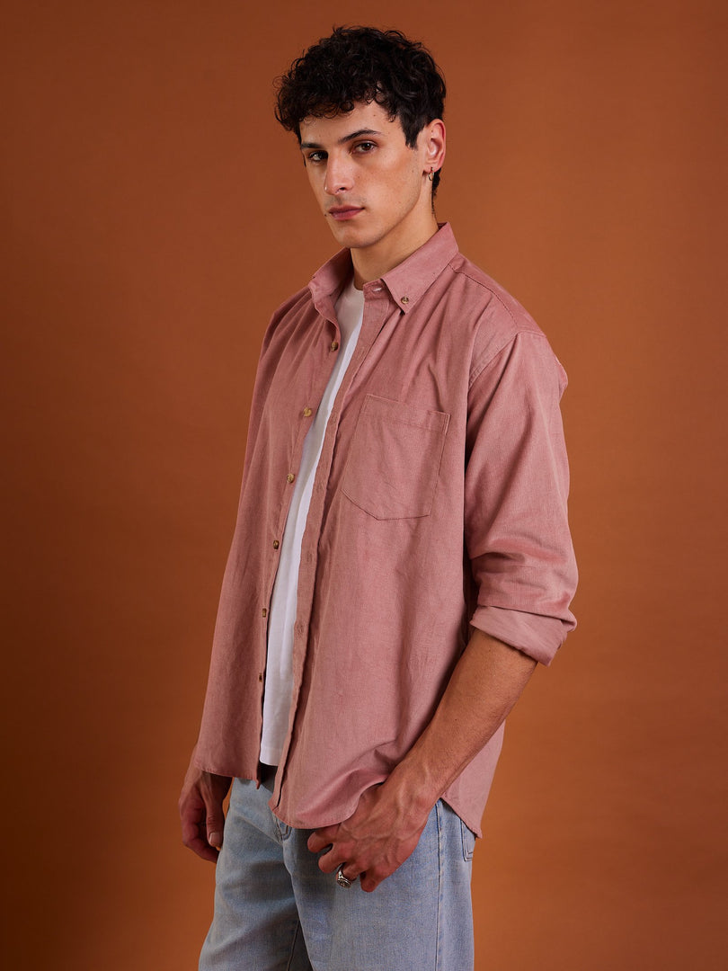 Dusty Rose Pink Corduroy Shirt