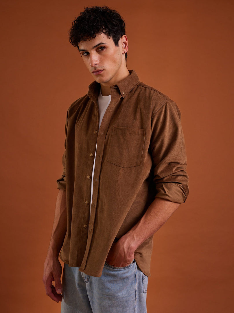 Russet Brown Corduroy Shirt