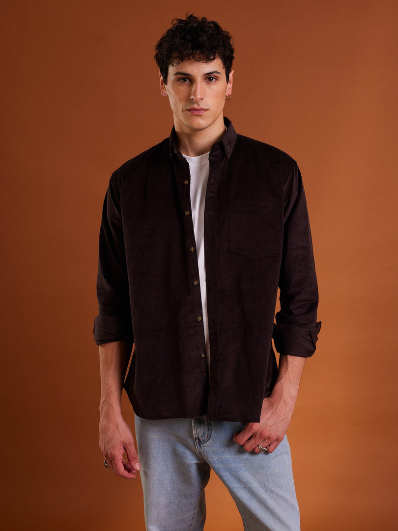 Dark Brown Corduroy Shirt