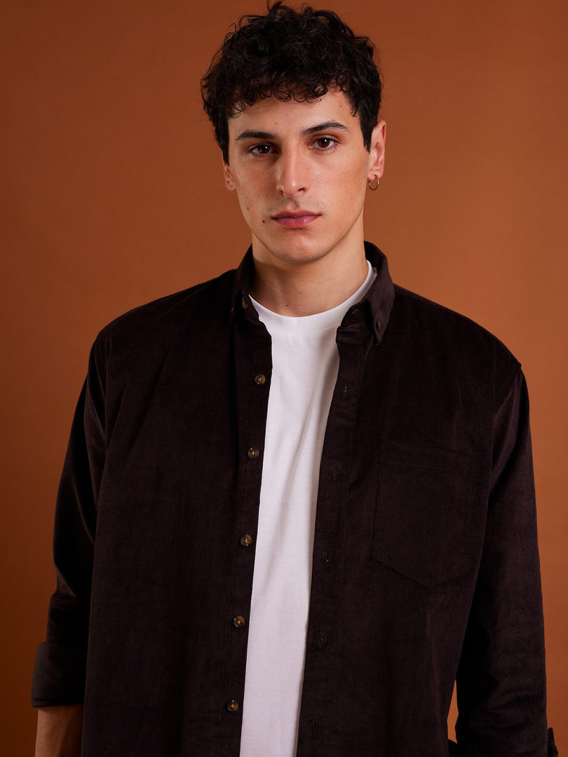 Dark Brown Corduroy Shirt