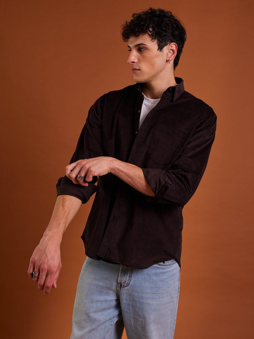 Dark Brown Corduroy Shirt