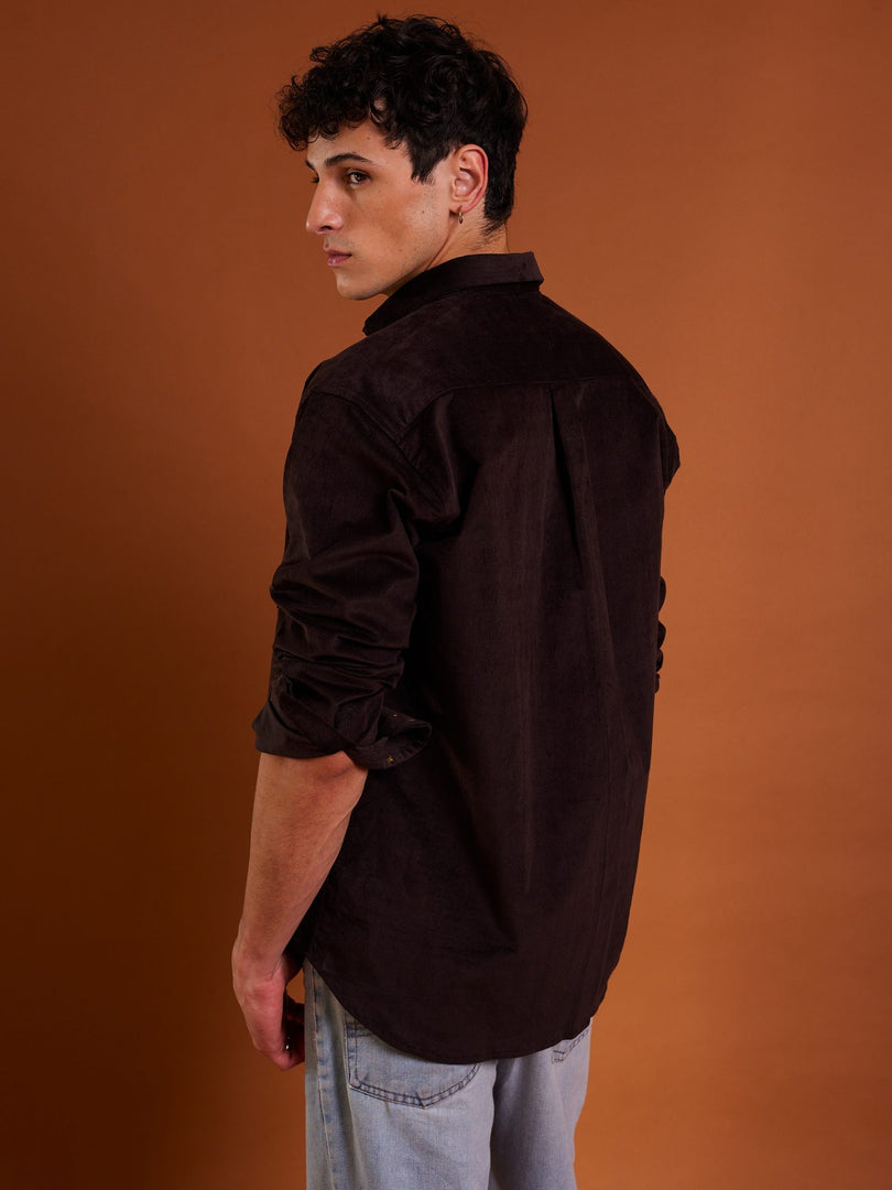 Dark Brown Corduroy Shirt