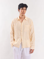 Load image into Gallery viewer, Yellow Striped Gauze Holiday Shirt
