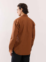 Load image into Gallery viewer, Brown Poplin Striped Shirt
