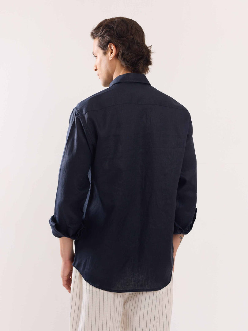 Dark Navy Linen Shirt