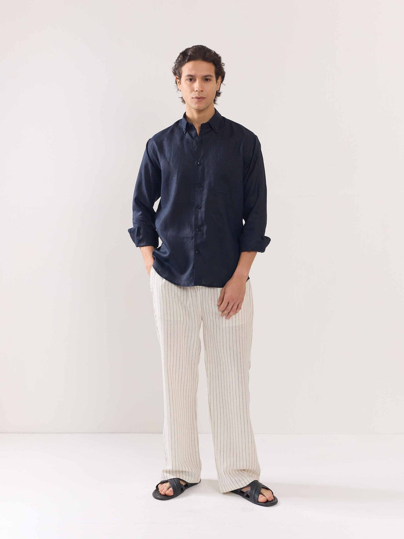 Dark Navy Linen Shirt