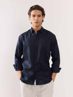 Load image into Gallery viewer, Dark Navy Linen Shirt
