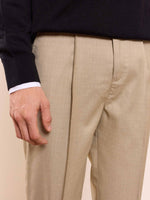 Load image into Gallery viewer, Beige Straight Fit Checked Trousers
