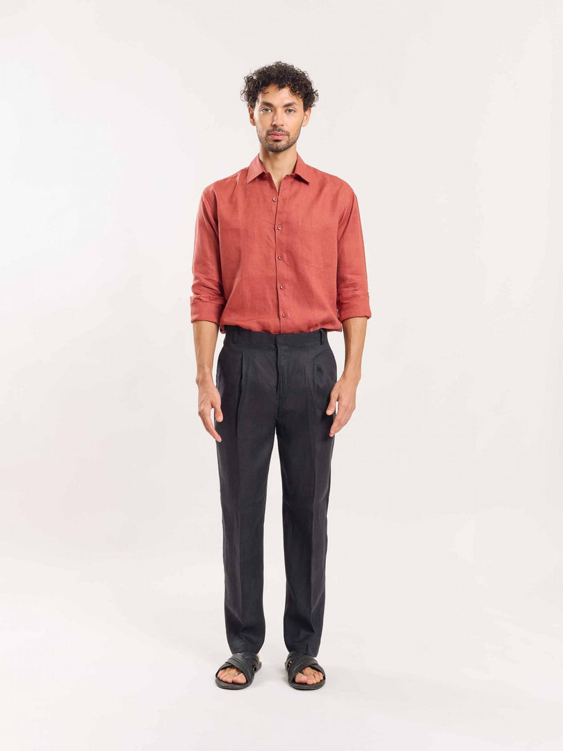 Black Linen Trousers