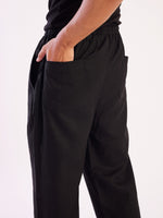 Load image into Gallery viewer, Black Linen Pull-on Pants
