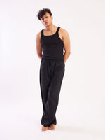 Load image into Gallery viewer, Black Linen Pull-on Pants
