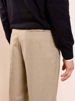 Load image into Gallery viewer, Beige Straight Fit Checked Trousers
