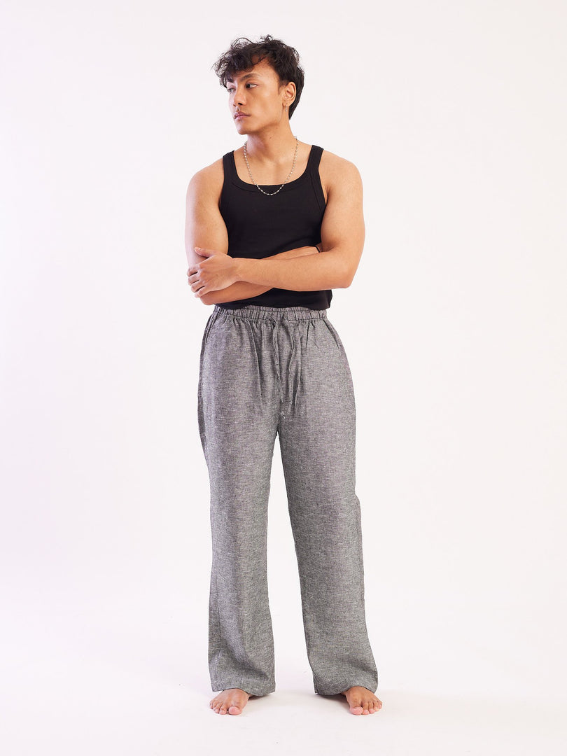 Grey Cotton Pull-on Pants