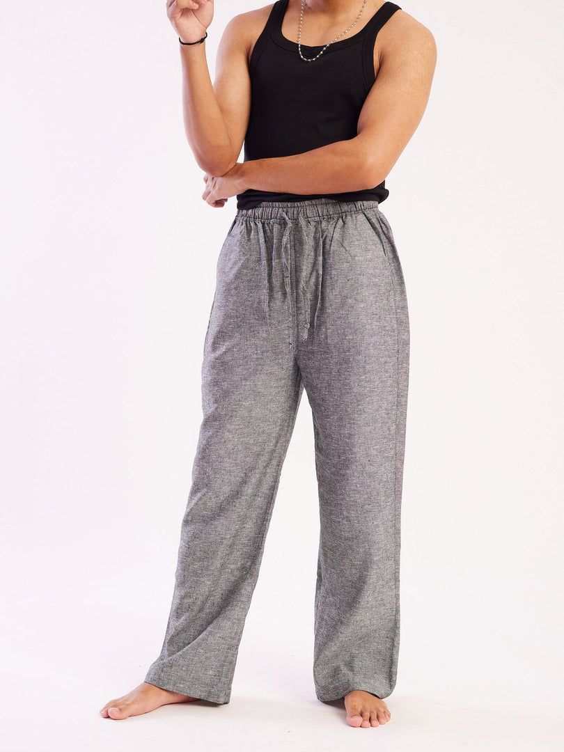 Grey Cotton Pull-on Pants