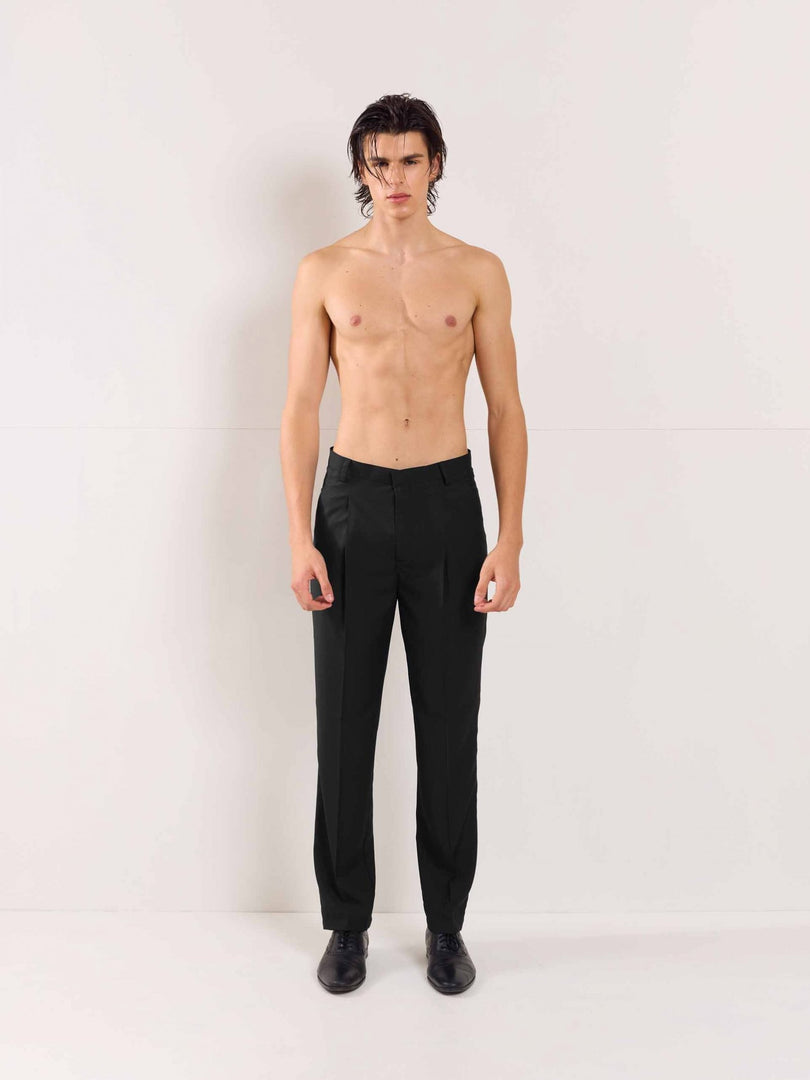 Black Straight Fit Trousers