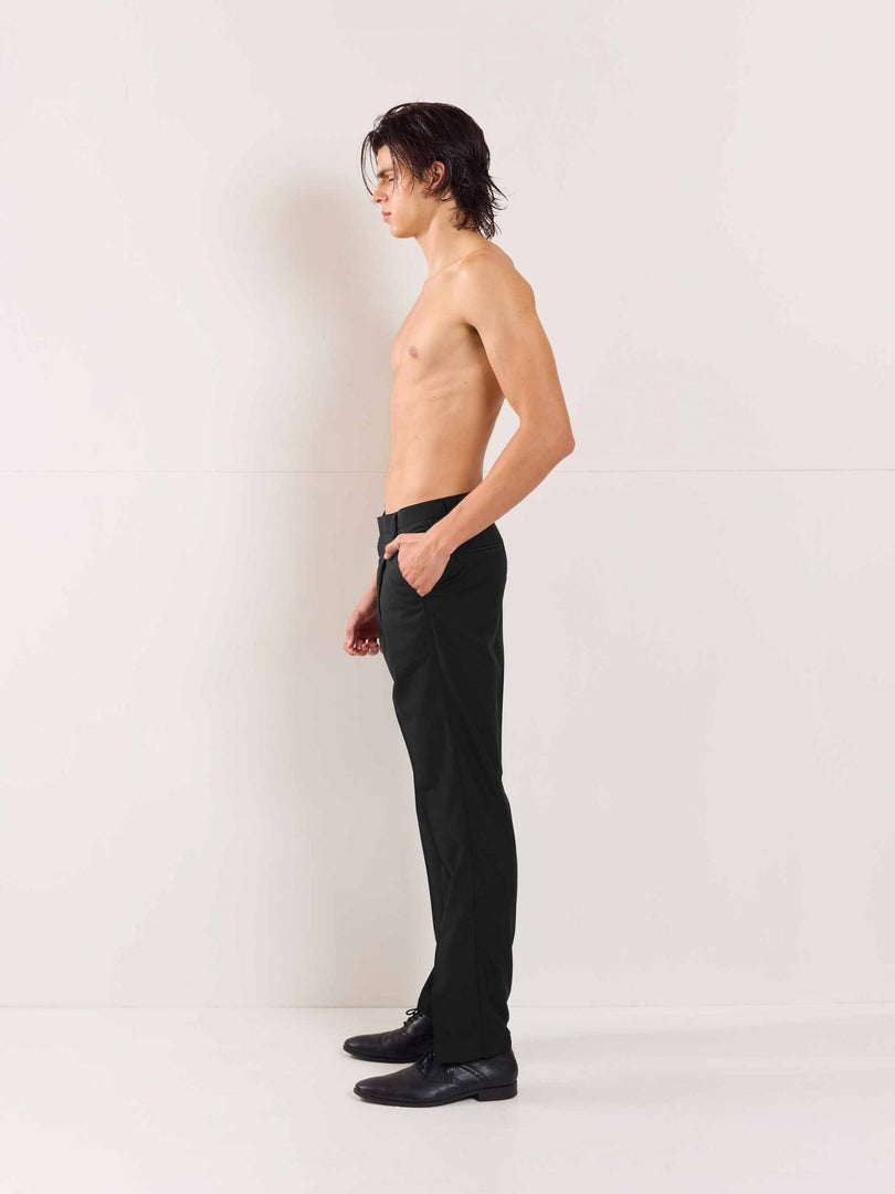 Black Straight Fit Trousers