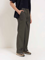 Load image into Gallery viewer, Dark Taupe Baggy Fit Trousers
