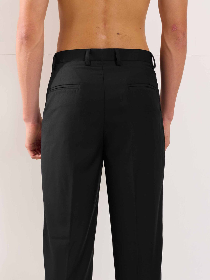 Black Straight Fit Trousers