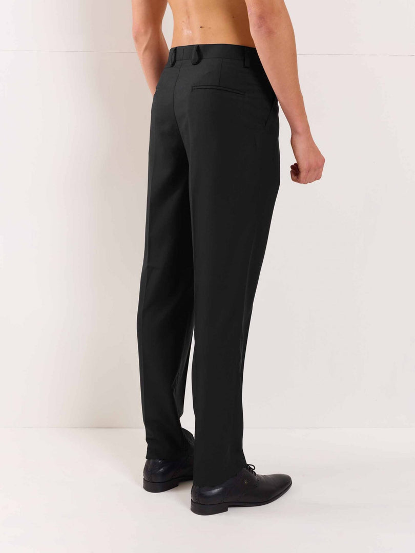 Black Straight Fit Trousers