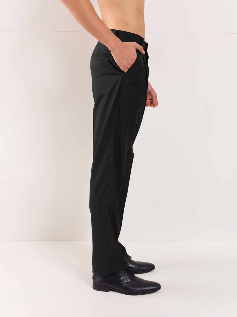 Black Straight Fit Trousers