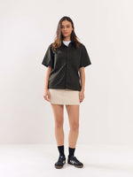 Load image into Gallery viewer, Dark Olive Twill Cropped Shirt
